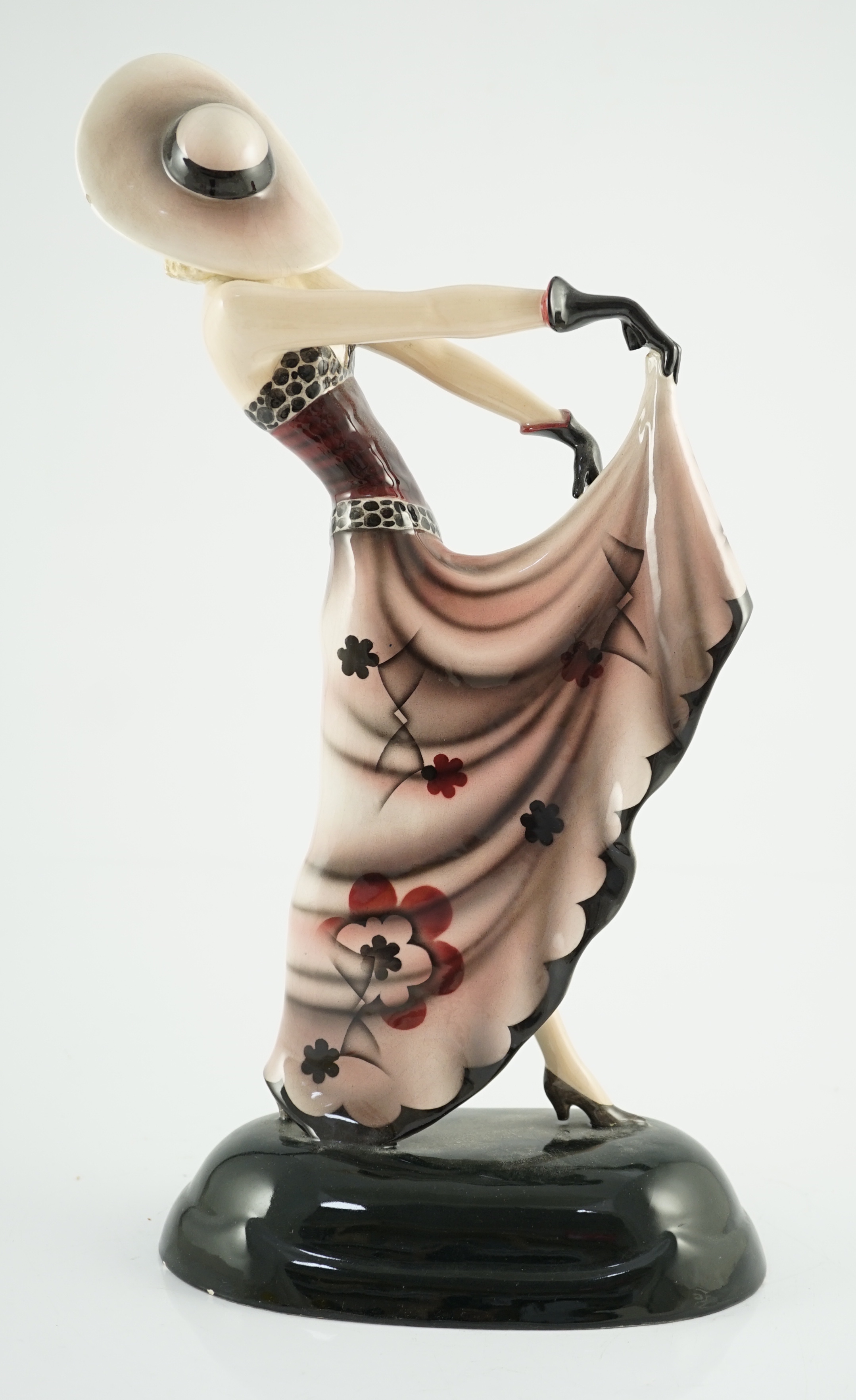 Stefan Dakon for Goldscheider, an Art Deco pottery figure ‘Blonde Dream’ (Lillian Harvey), c.1933, minor damage